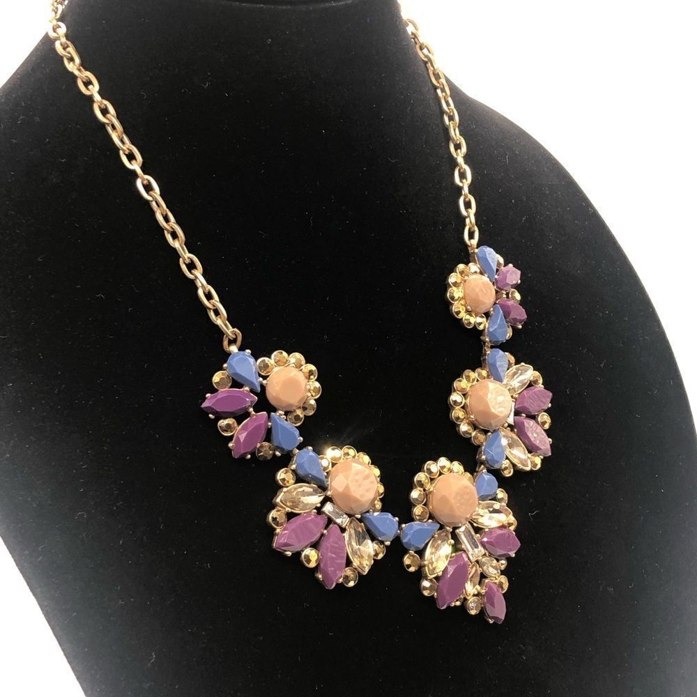 J. Crew Statement Crystal &Gem stone Necklace - Picture 2 of 4